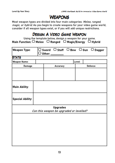 LitRPG Story Workbook Preview 13
